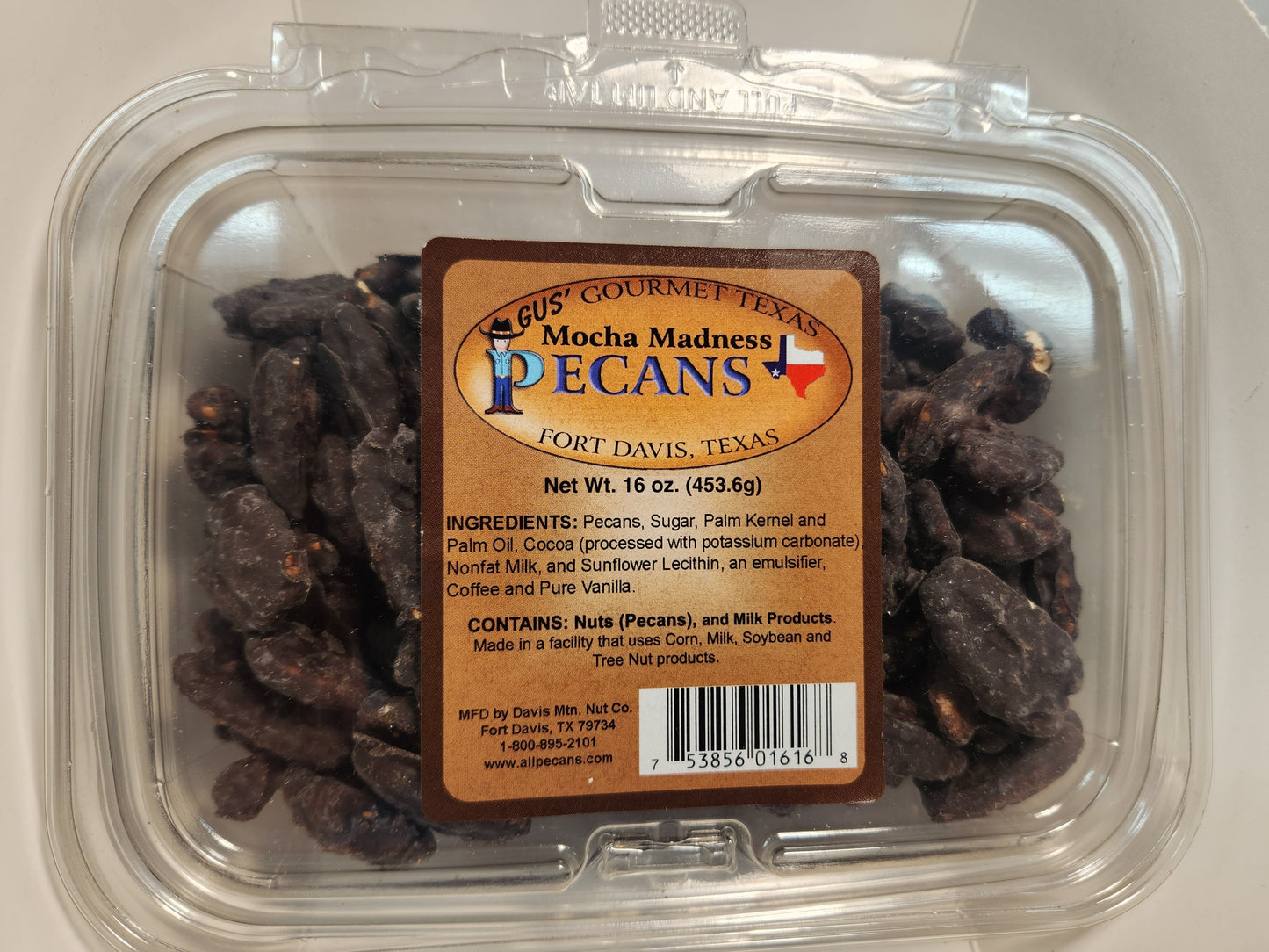 mocha madness chocolate coffee pecans 16 oz tub
