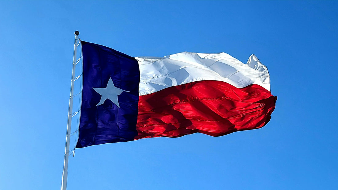 The Texas flag waving in the wind