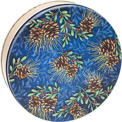 3-Flavor LARGE Tin (22oz) with pine cone art from Davis Mountains Nut Company