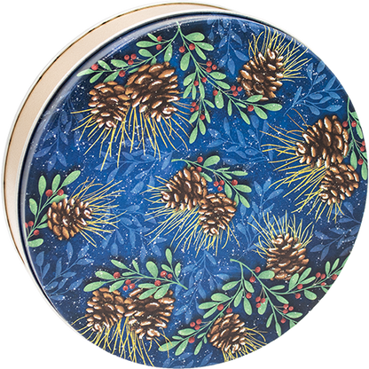 3-Flavor LARGE Tin (22oz) with pine cone art from Davis Mountains Nut Company
