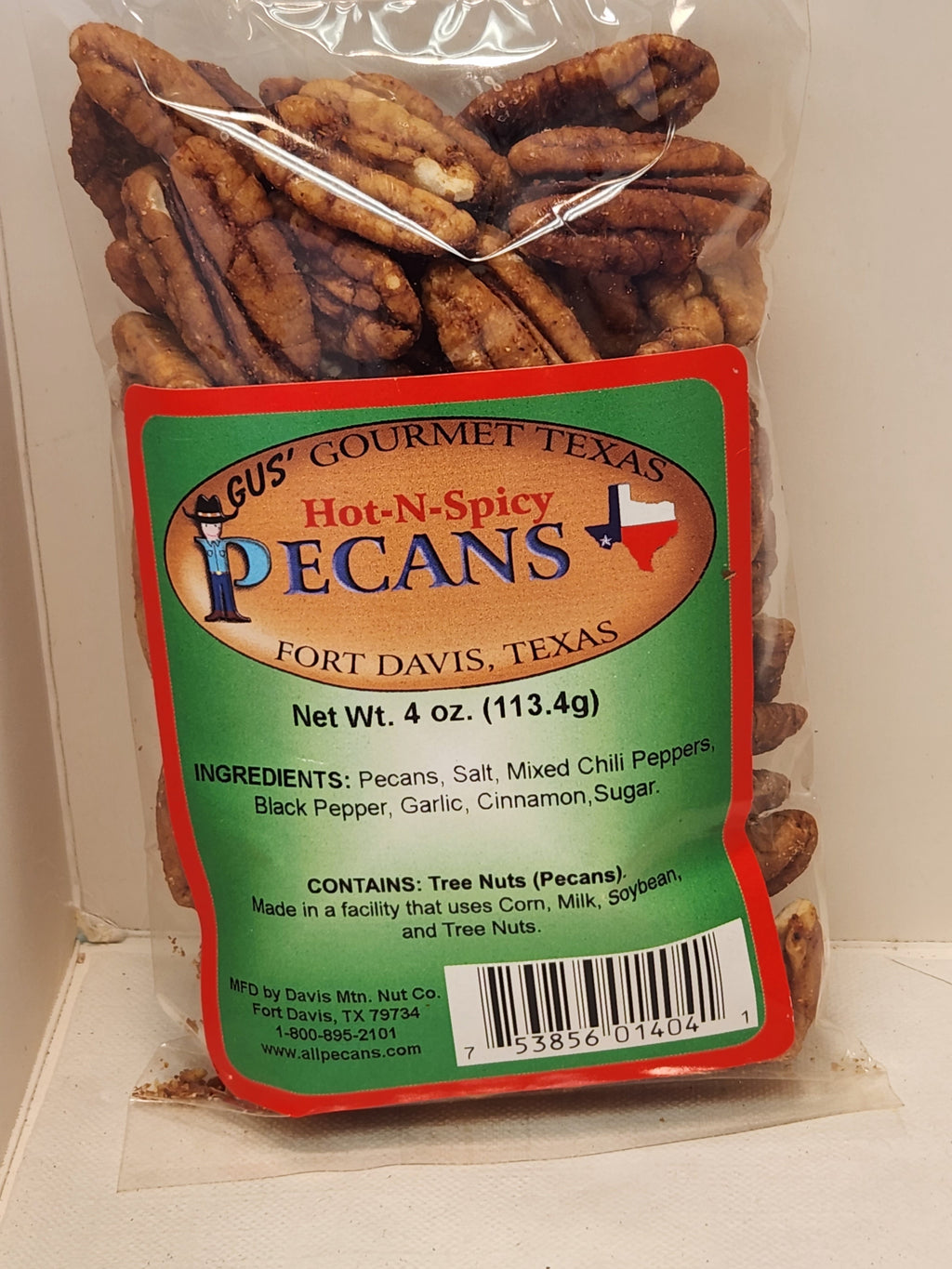 4 oz Hot-N-Spicy flavored pecans from Davis Mountains Nut Company