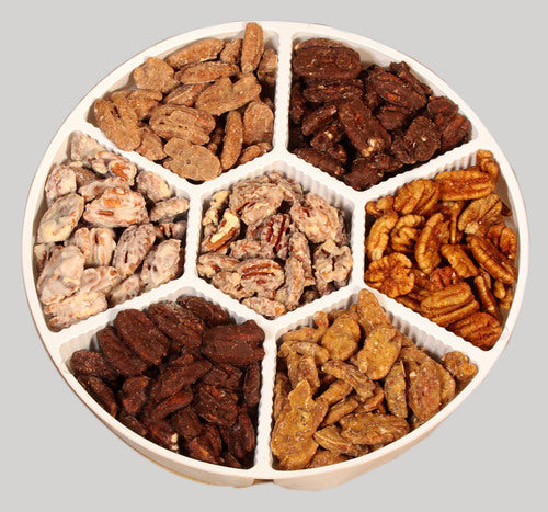 7-Flavor flavored pecan Tin (28oz) from Davis Mountains Nut Company