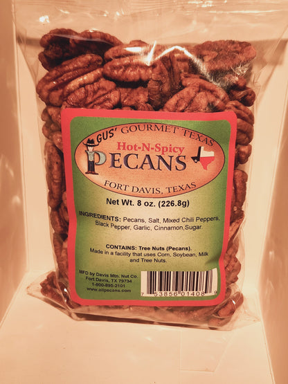 8 oz Hot-N-Spicy flavored pecans from Davis Mountains Nut Company