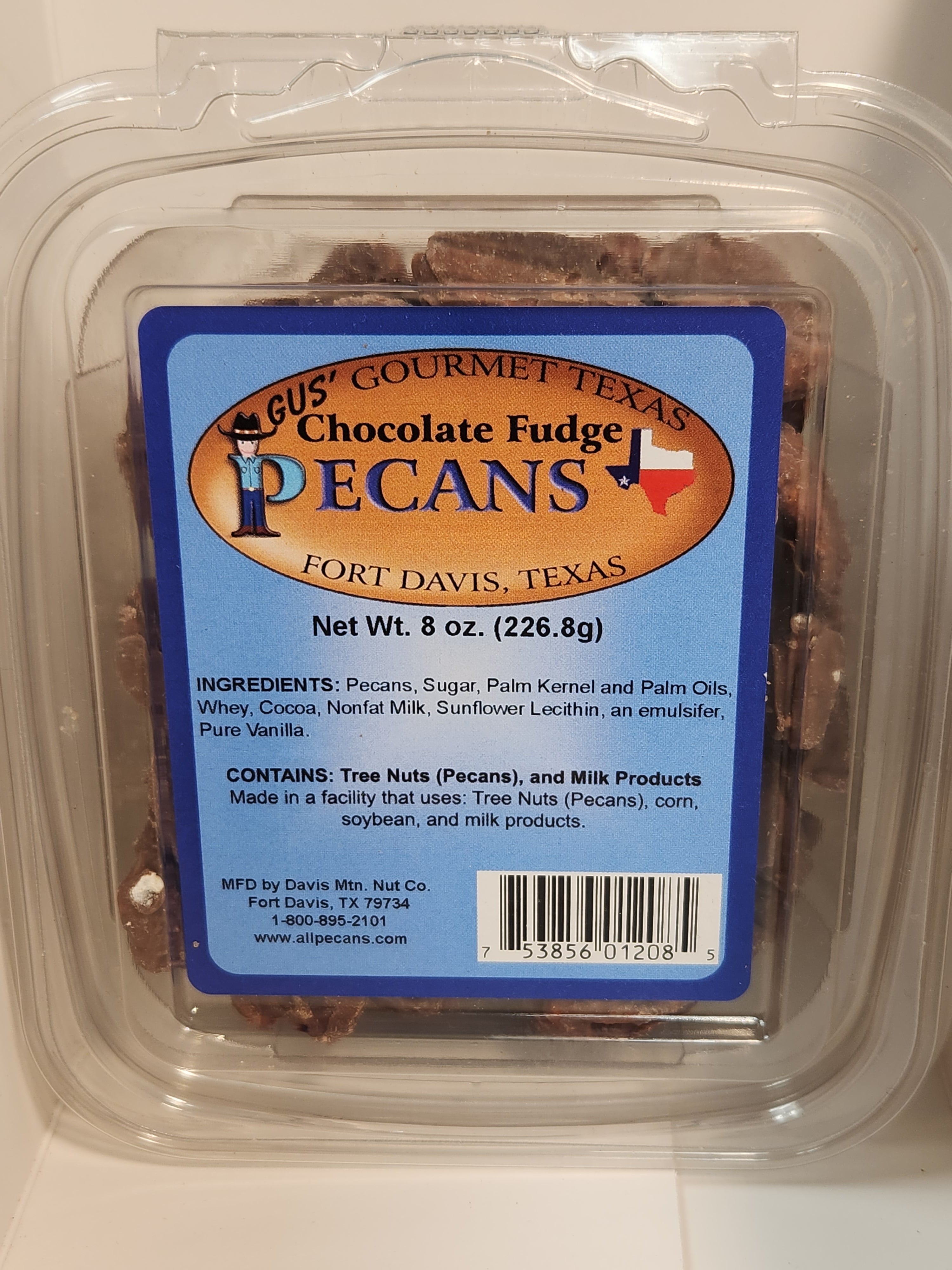 Chocolate Fudge flavored pecans from Davis Mountains Nut Company