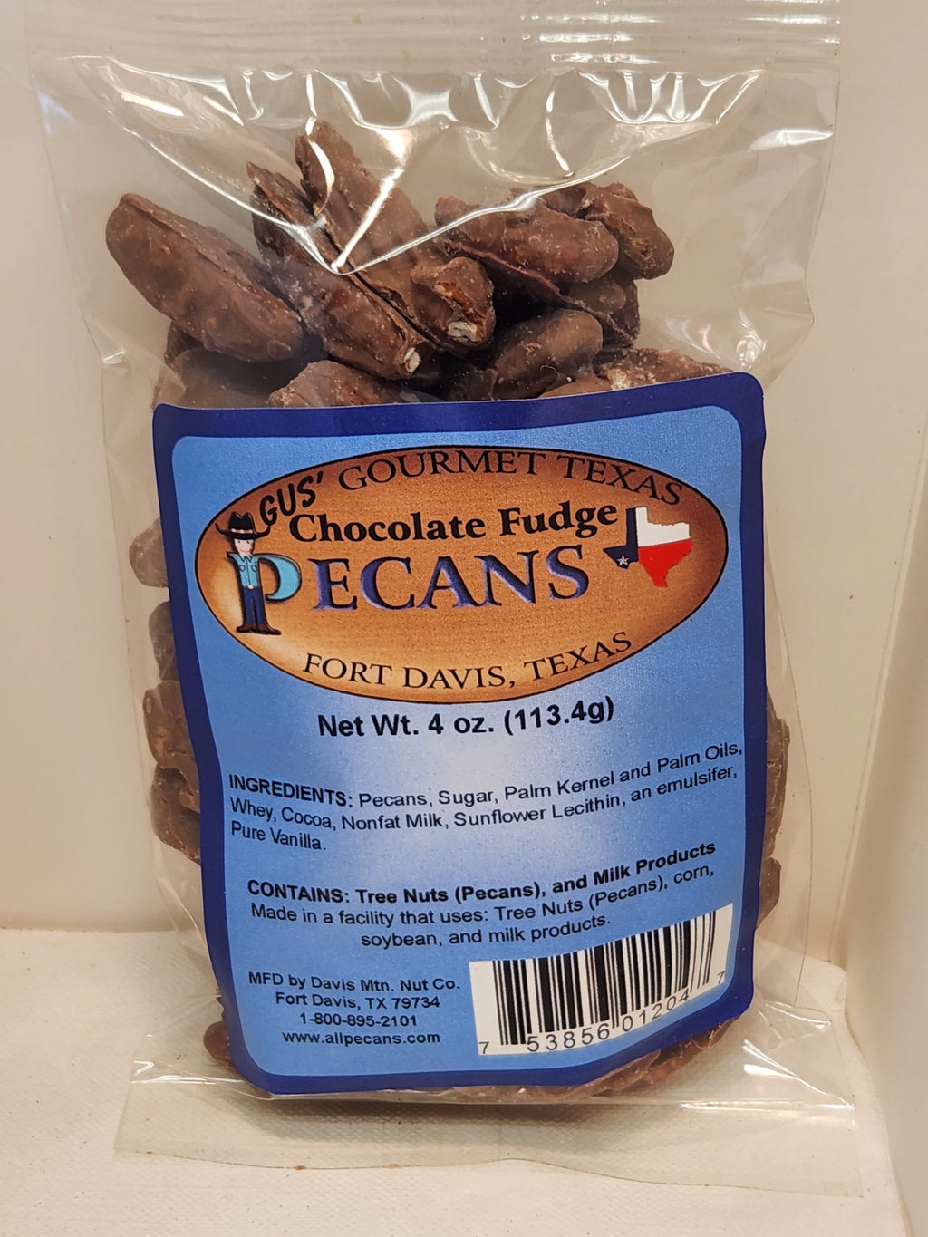 Chocolate Fudge flavored pecans from Davis Mountains Nut Company
