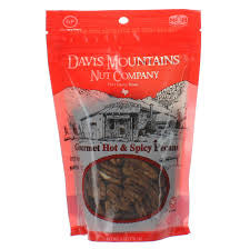 Hot-N-Spicy flavored pecans bag from Davis Mountains Nut Company