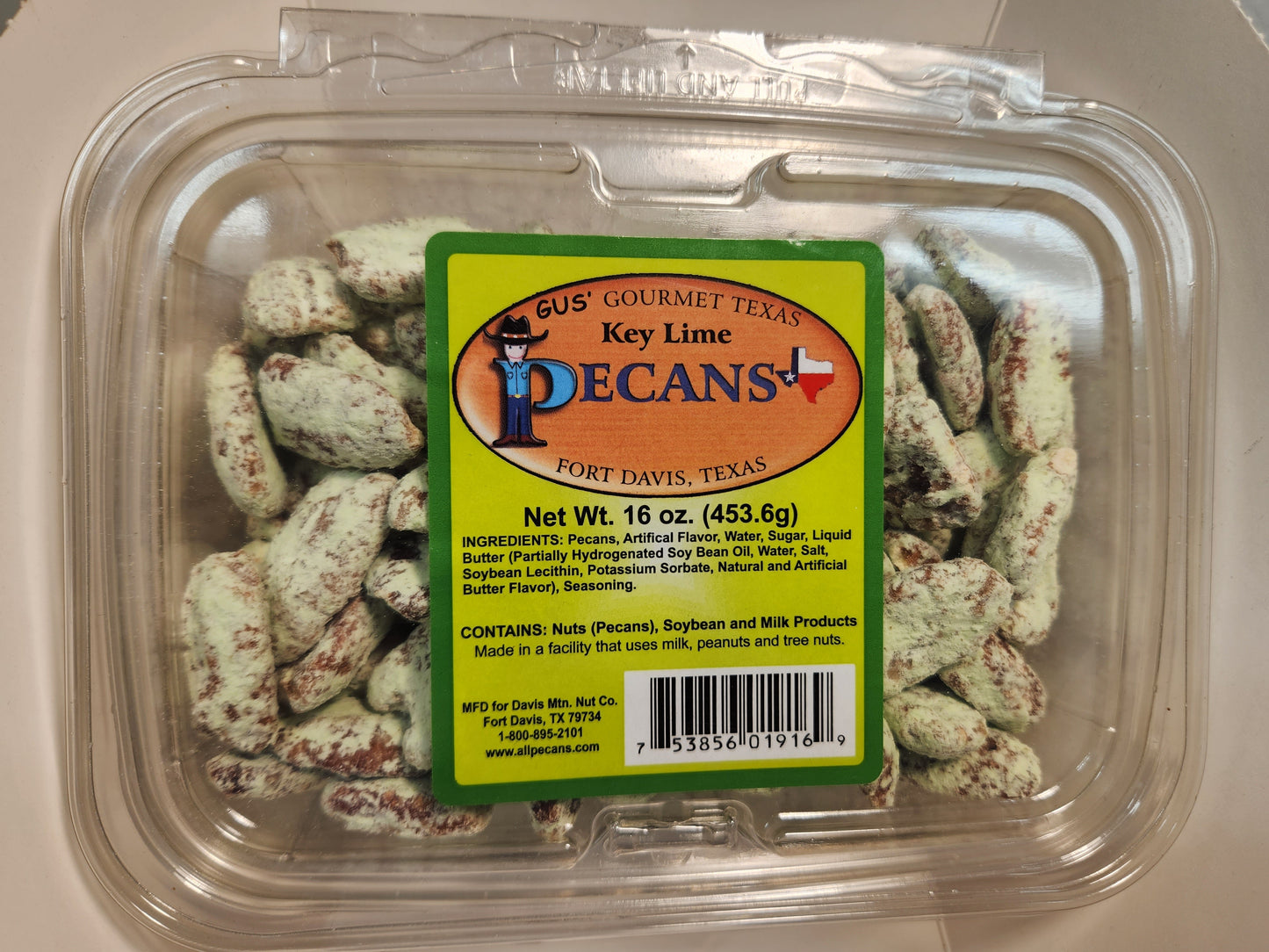 key lime flavored pecans from Davis Mountains Nut Company - 16 oz tub