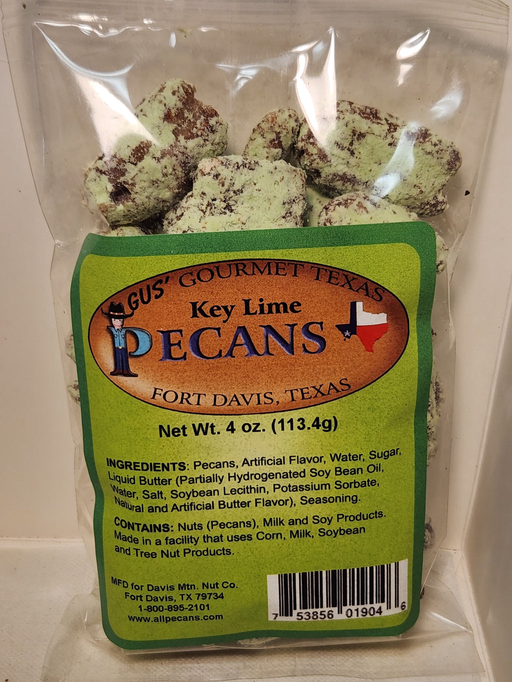 key lime flavored pecans from Davis Mountains Nut Company - 4 oz bag