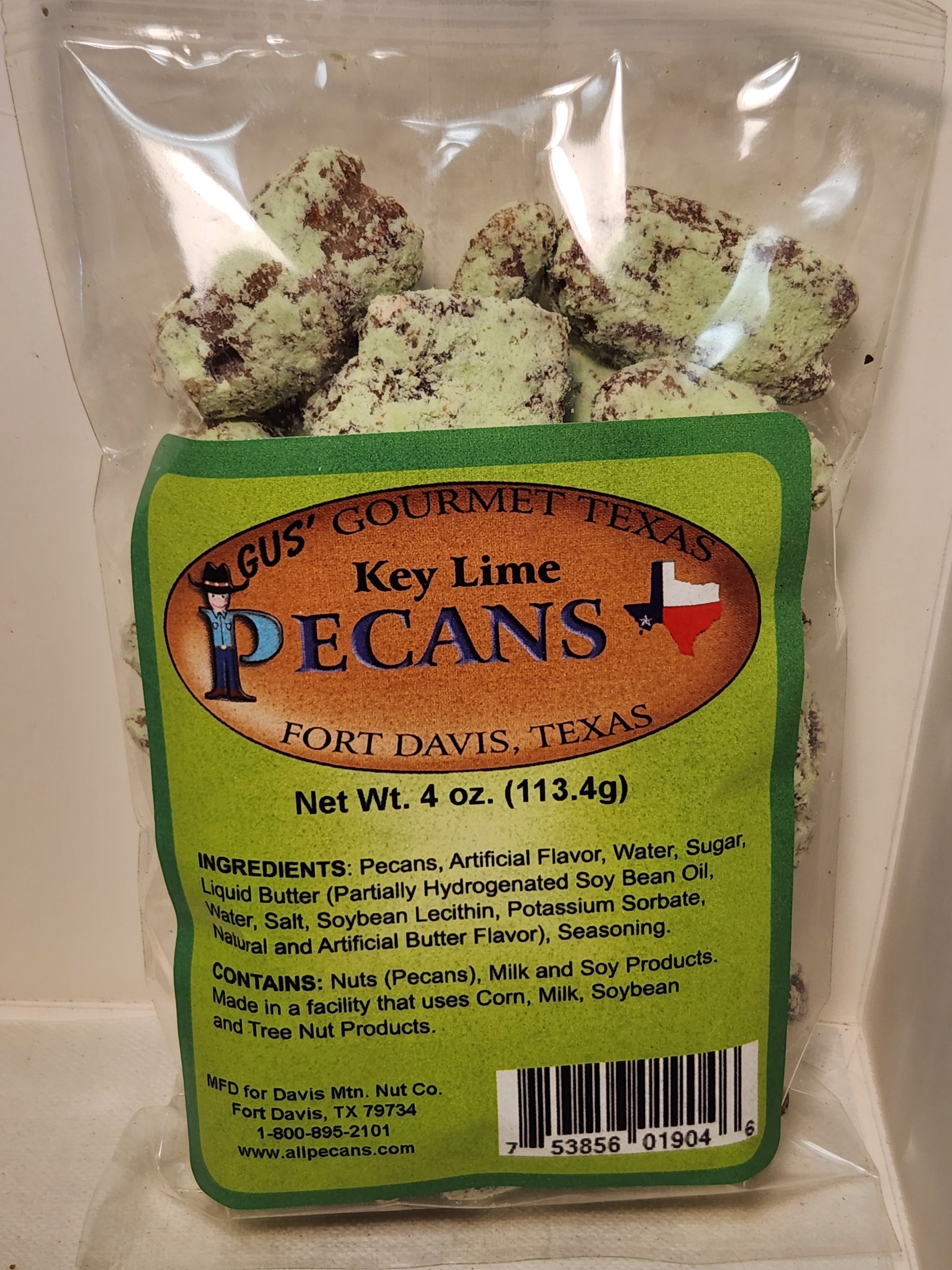 key lime flavored pecans from Davis Mountains Nut Company - 4 oz bag