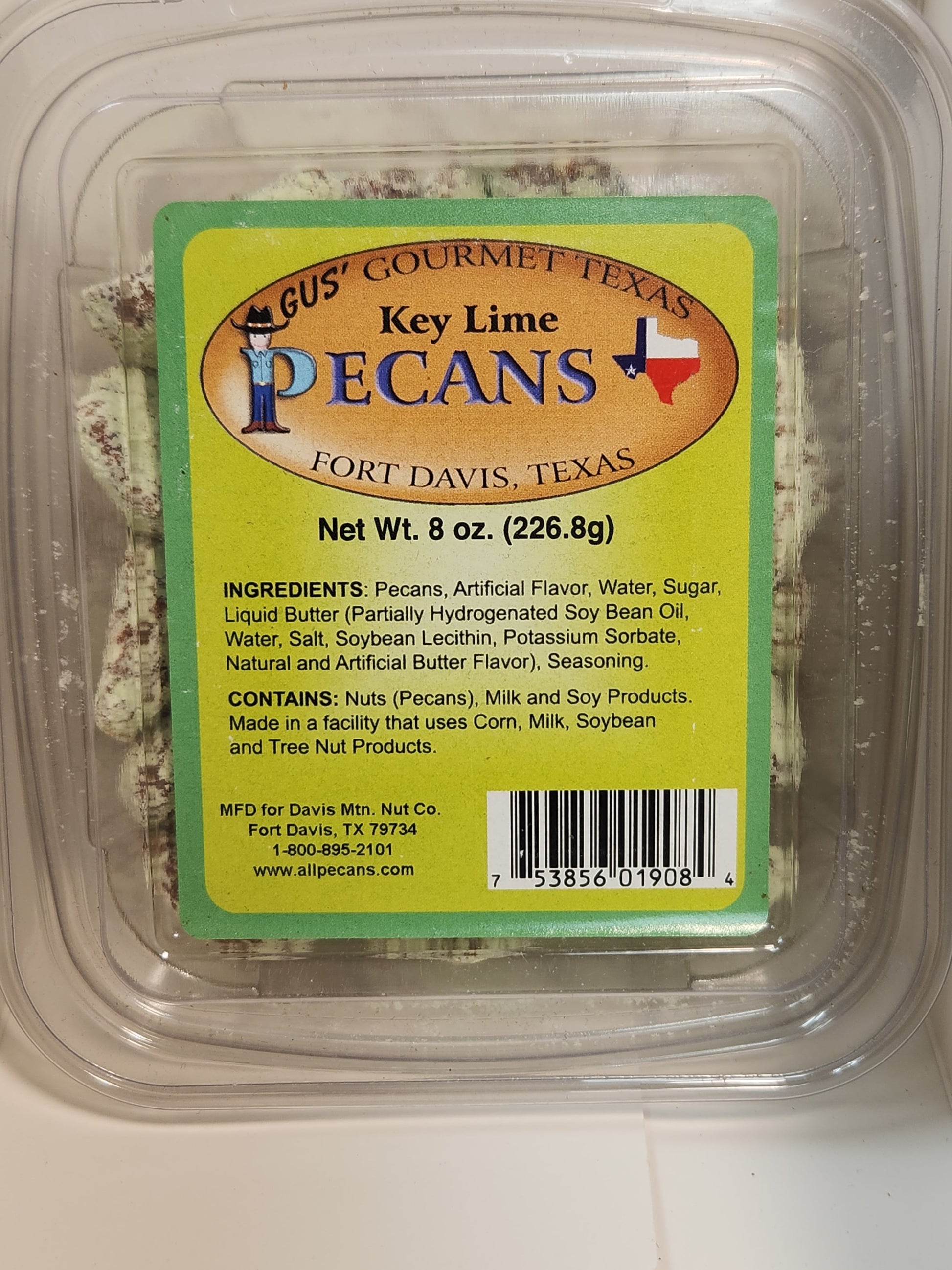 key lime flavored pecans from Davis Mountains Nut Company - 8 oz tub