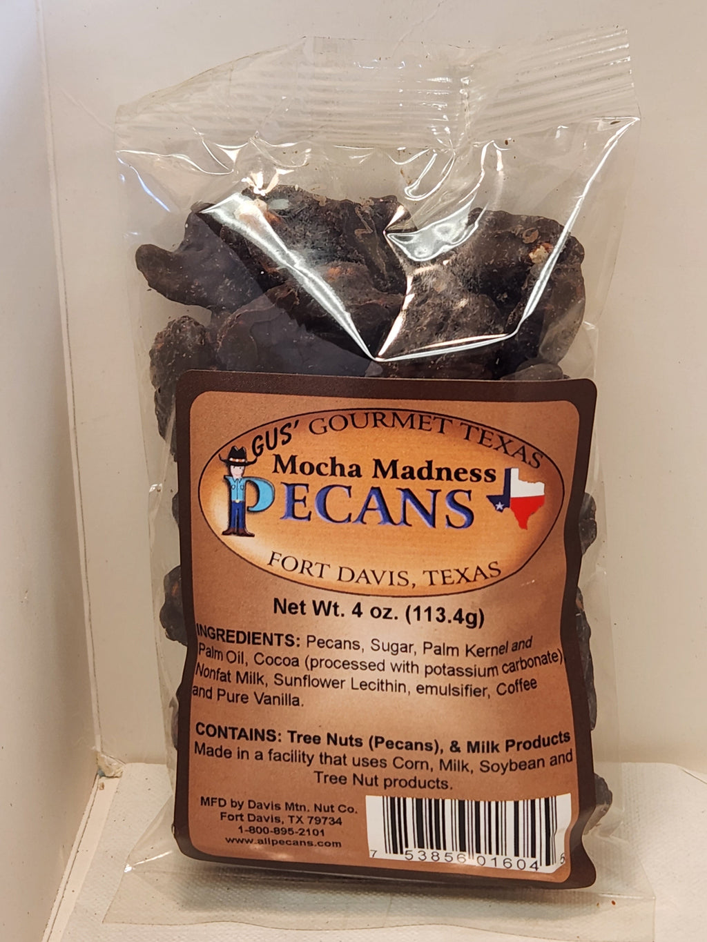 mocha madness chocolate coffee pecans 4 oz bag